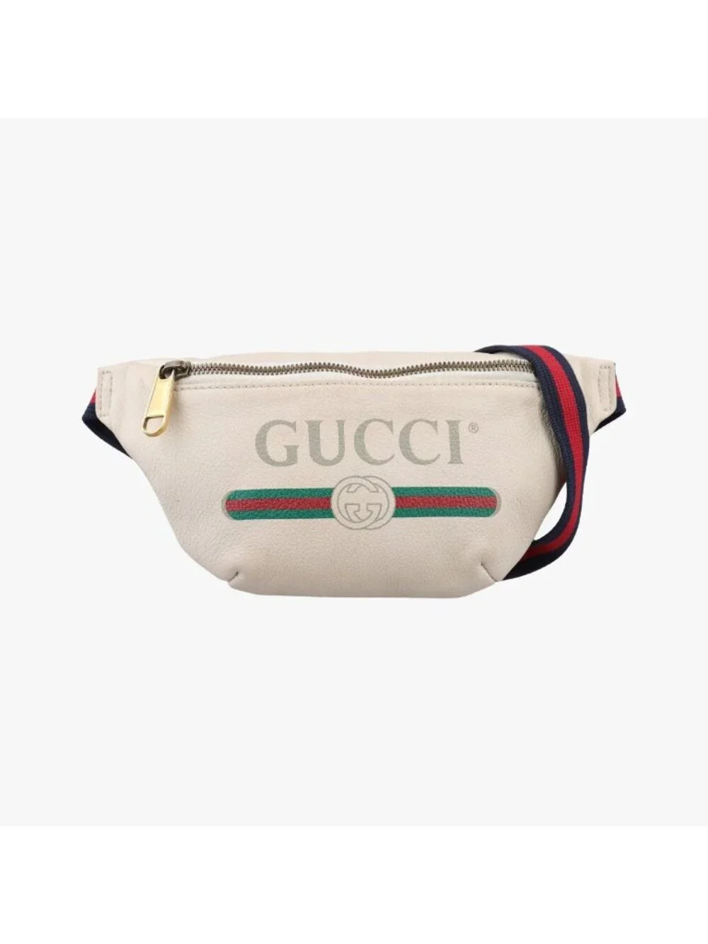 Gucci Print White Leather Handbag